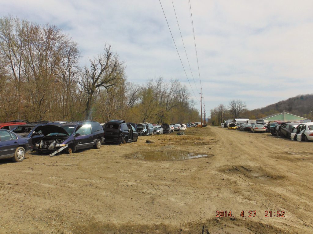 Before clean up. The Upper J flows just behind the tree line of the left